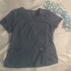Women's Grey's Anatomy scrubs top, blue, large